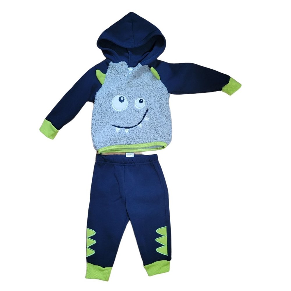 Zak & Zoey Monster 2 pc Sweat Suit  Hoodie & Sweat pants Outfit Toddler  6 / 9 m
